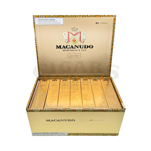 Macanudo Gold Label Torpedo Closed Box Open Box