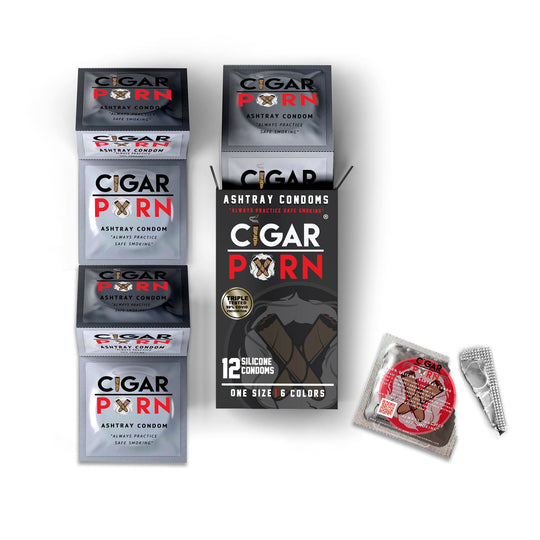 Cigar Pxrn Ashtray Condoms - 1 Box of 12