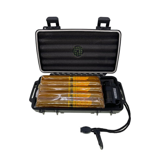 Perdomo Reserve 10th Anniversary Champagne Epicure 5 Pack + Travel Case + Lighter