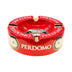Perdomo Red and Gold Foil Ashtray Front View