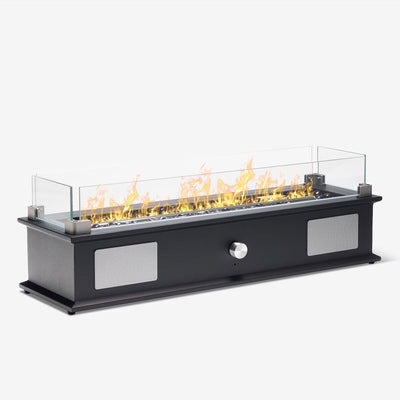 Ukiah Co. Loom II Tabletop Audio Fire Pit Angled View 