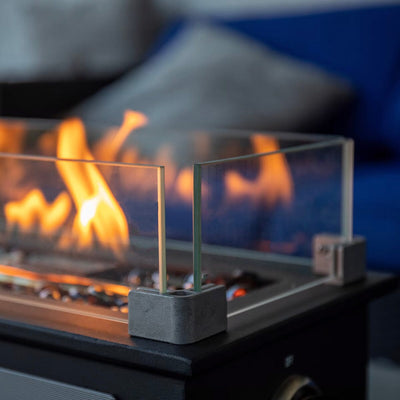Ukiah Co. Loom II Tabletop Audio Fire Pit Close Up of Glass