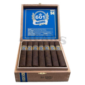 601 Blue Label Maduro Short Churchill Box Open