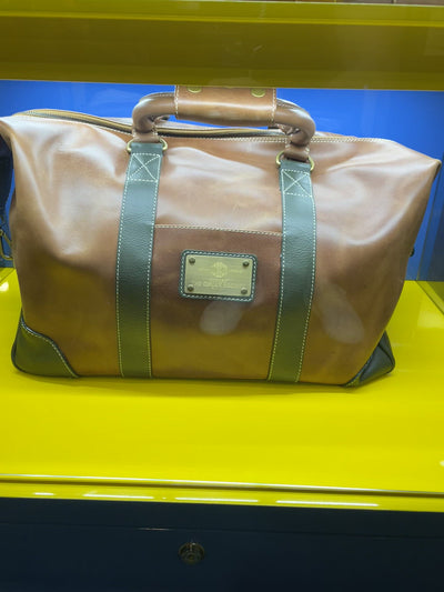 The OpusX Society Italian Leather Duffle Bag Camel and Green Video