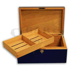 Midnight Black 100 Count Humidor Open with Tray