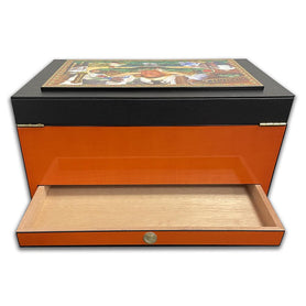 Arturo Fuente 2021 Don Carlos The Man And Legend Humidor and Cigars Rear Open Drawer View