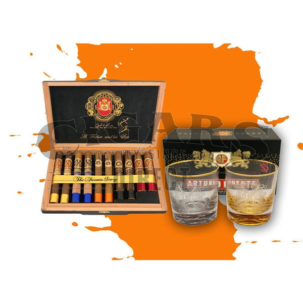 Arturo Fuente A Tribute To A Father And His Son Sampler And Rocks Glasses Splash