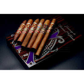 Arturo Fuente Aged Selection 2021 Opus6 Travel Humidor and Cigars Macassar Ebony With Cigars on Top