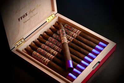 Arturo Fuente Aged Selection Ffox Heaven And Earth Purple Rain Red Box Open 2