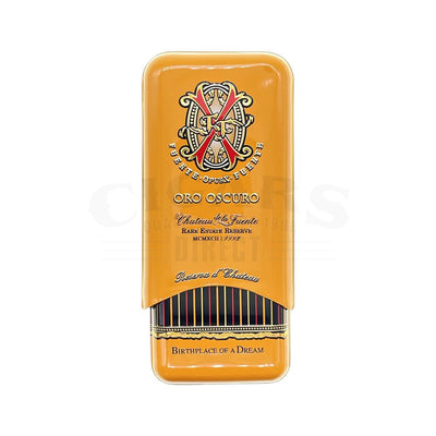 Arturo Fuente Opus X Rosado Oro Oscuro Reserva D Chateau Tin of 3 Closed