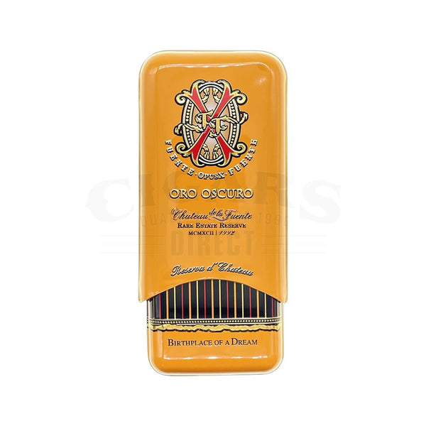 Arturo Fuente Opus X Rosado Oro Oscuro Reserva D Chateau Tin of 3 Closed