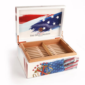 The OpusX Society 1776 Humidor Open