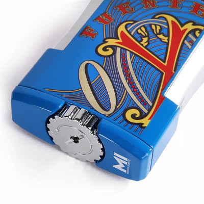 The OpusX Society Blue Table Top Lighter Bottom View