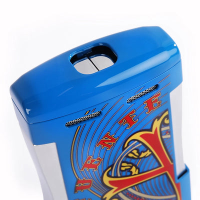 The OpusX Society Blue Table Top Lighter Top View