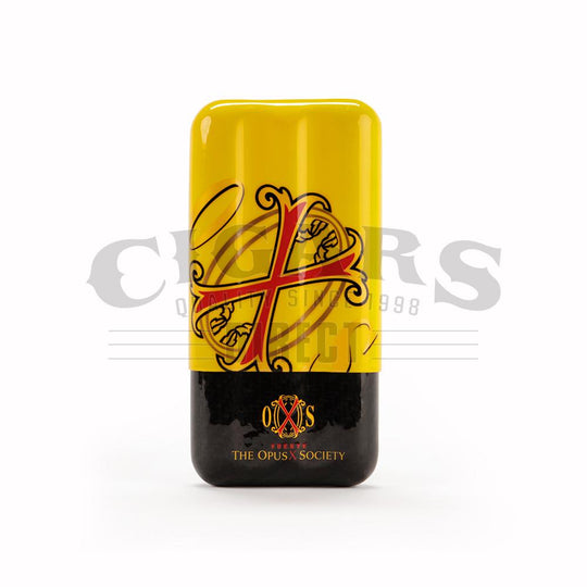 The OpusX Society Carbon Fiber Cigar Case Yellow and Black