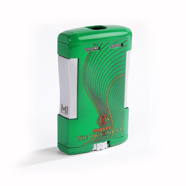 The OpusX Society Green Table Top Lighter Back View