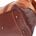 The OpusX Society Italian Leather Duffle Bag Camel and Burgundy Bottom