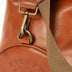The OpusX Society Italian Leather Duffle Bag Camel Clasp CLoseup