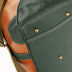 The OpusX Society Italian Leather Duffle Bag Camel and Green Bottom