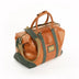 The OpusX Society Italian Leather Duffle Bag Camel and Green Front