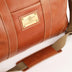The OpusX Society Italian Leather Duffle Bag Camel Side Logo Plate