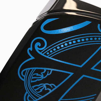 The OpusX Society J30 Blue Lighter Closeup View