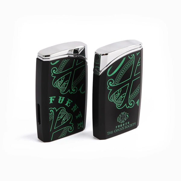 The OpusX Society J30 Green Lighter Front and Back
