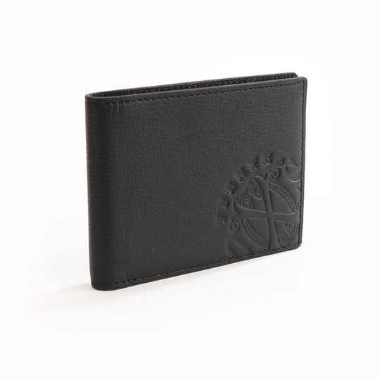 The OpusX Society Red and Black Bi-Fold Leather Wallet