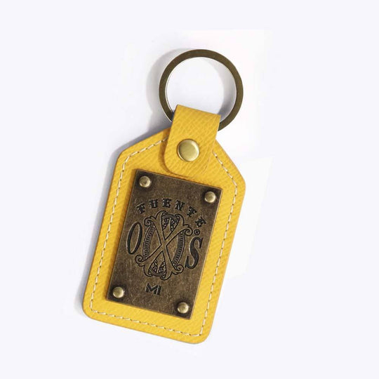 The OpusX Society Yellow Leather Keychain
