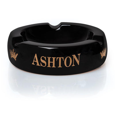 Ashton 4 Cigar Black Ceramic Ashtray Small