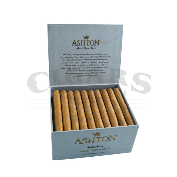 Ashton Small Cigars Senoritas Connecticut 50 Count Open Box