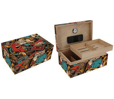 Beat Box 100 Count Humidor Closed and Angle View