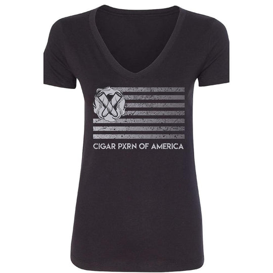 Cigar Pxrn of America Women's V-Neck T-Shirt