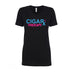 Black CIGARx Womens Miami Edition with Pink and Blue V-Neck T-Shirt