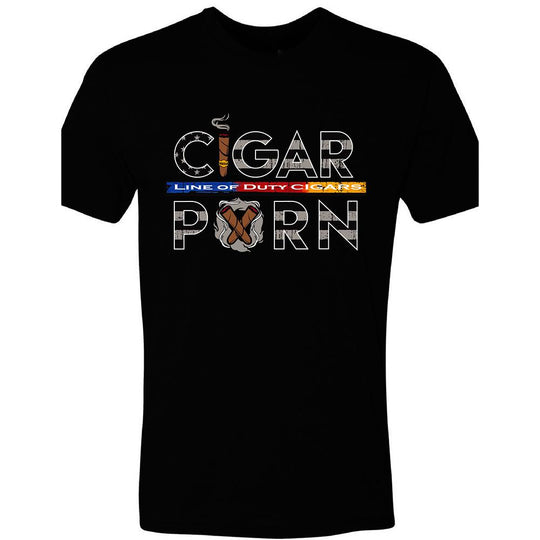 Black Cigar Pxrn Line of Duty Men's Crew Neck T-Shirt