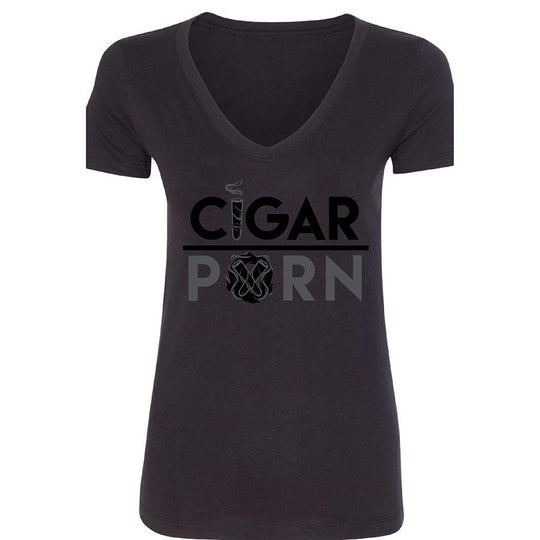 Black Cigar Pxrn Blackout Women's V-Neck T-Shirt