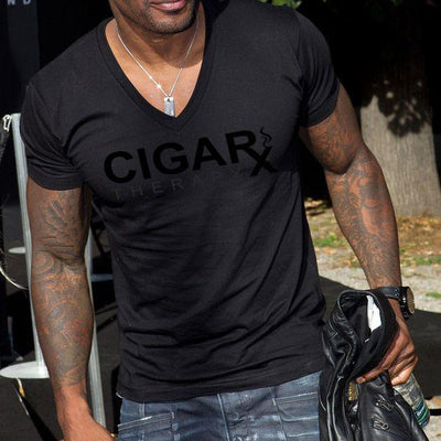 Black Cigarx Men's V Neck T-Shirt
