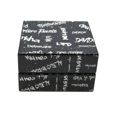 Graffiti Black and White Ashtray Set Front Closed