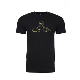 Black with Camo Cigarlife Mens Crew Neck T-Shirt