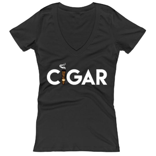 Black Cigar Pxrn Women's V-Neck T-Shirt