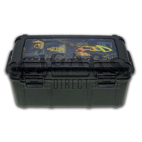 Acid Cigar Caddy 15 Count Black Waterproof Travel Humidor Closed