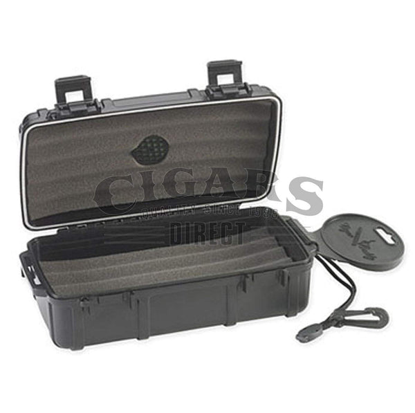 Cigar Caddy 10 Count Black Waterproof Travel Humidor Open