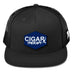 CIGARX Black Flat Trucker Snapback with Bolt on Blue Rogue Patch Hockey Edition