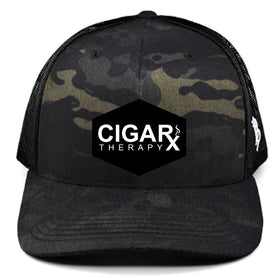 Camo Curved Trucker with Black Classic Rogue Patch