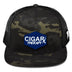 CIGARX Camo Flat Trucker Snapback with Bolt on Blue Rogue Patch Hockey Edition