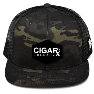 CIGARX Camo Flat Trucker Snapback with Black Classic Rogue Patch