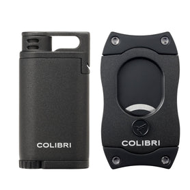 Colibri Belmont Lighter + S-Cut Gift Set Black/Black