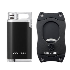 Colibri Belmont Lighter + S-Cut Gift Set Chrome/Black
