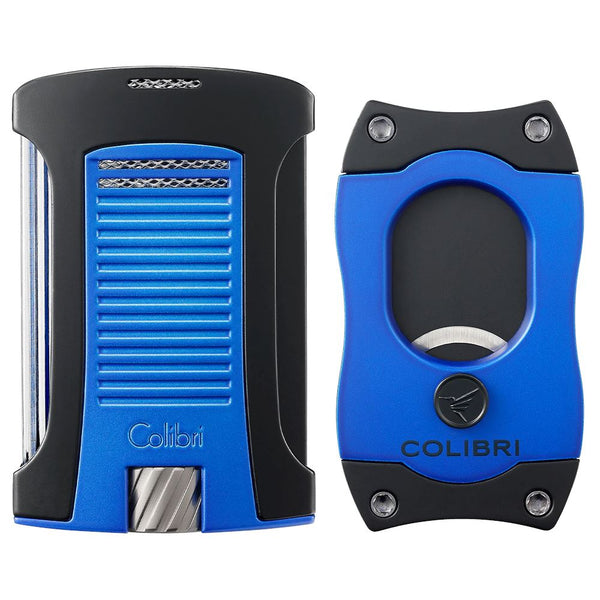 Colibri Daytona Lighter + S-Cut Gift Set Blue and Black