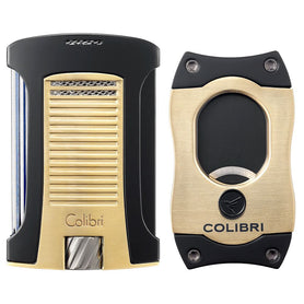 Colibri Daytona Lighter + S-Cut Gift Set Gold and Black